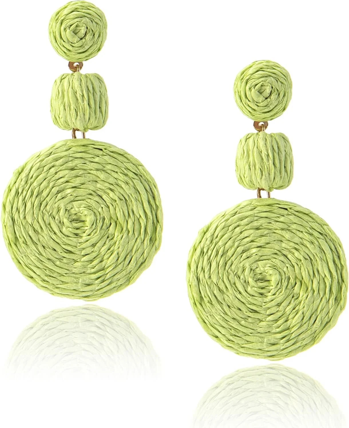 Boho Ball Earrings for Women, Statement Raffia Round Drop Earrings - Summer Beach Vacation Jewelr... | Walmart (US)