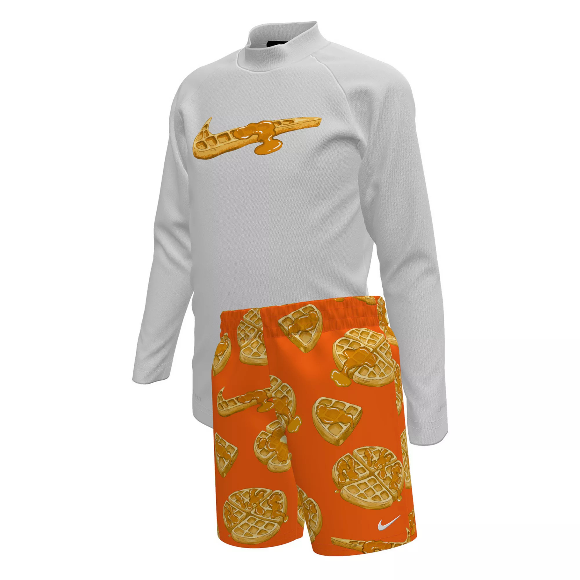 Boys Nike Little Kids' Waffle Long-Sleeve Hydroguard and Volley Shorts Set | Kohl's