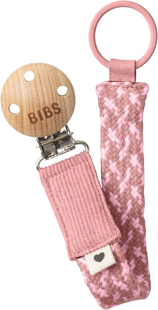 BIBS Paci Braid Dummy Chain Organic Cotton Danish Design, One Size (0-36 Months), Dusty Pink | Amazon (US)