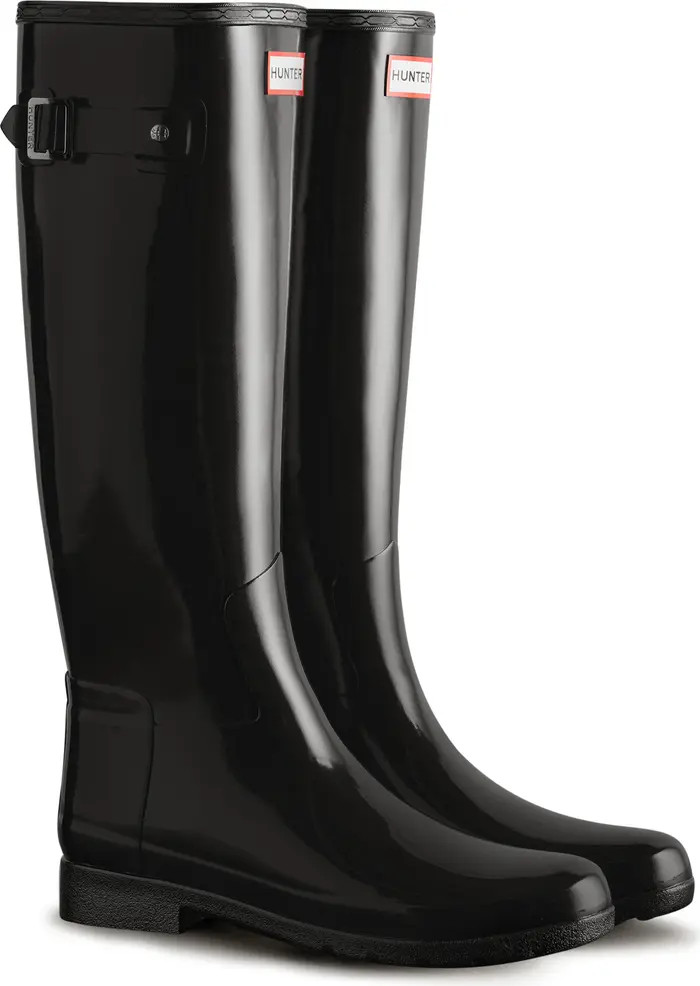 Refined Tall Gloss Waterproof Rain Boot (Women) | Nordstrom