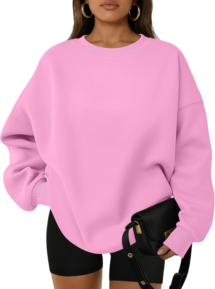 WYNNQUE Oversized Sweatshirts For Women Crewneck Fleece Pullover Comfy Hoodies Fall Outfits Fashi... | Amazon (US)
