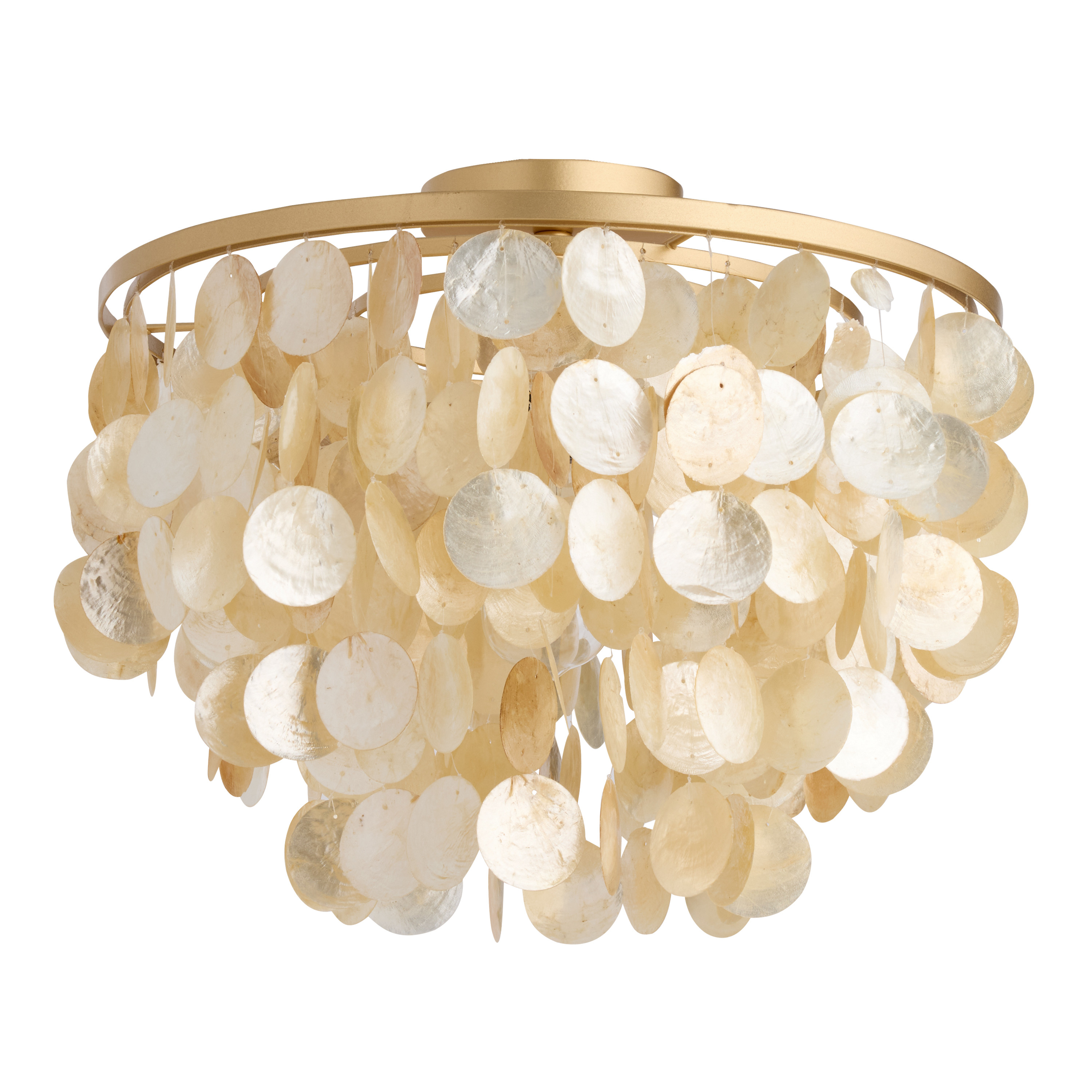 Giana Capiz Tiered Semi Flush Mount Ceiling Light | World Market