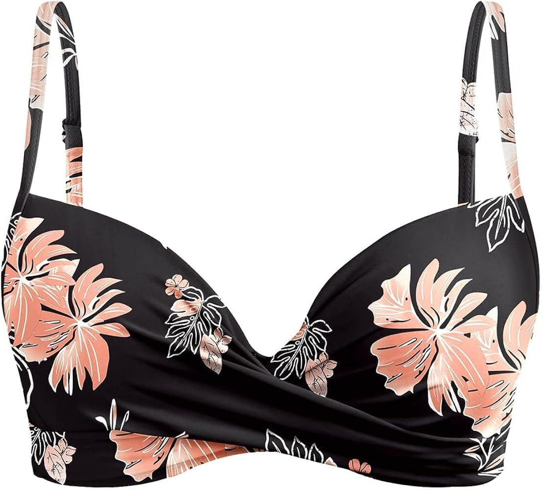 Aqua Eve Women Underwire Bikini Top Only Push Up Swim Top Bra Swimsuit Tops Padded Bathing Suit T... | Amazon (US)