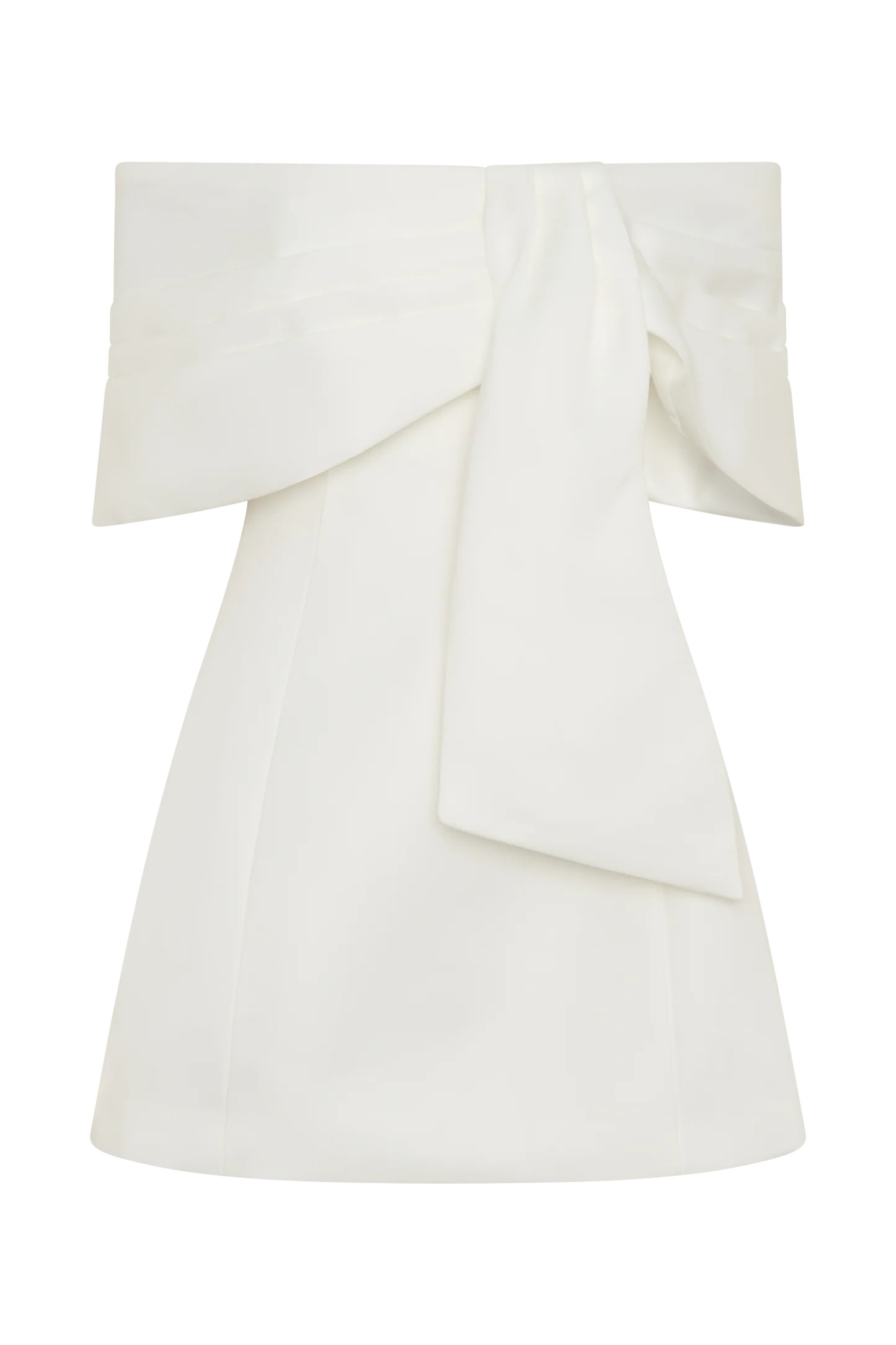 Gloria Mini Off Shoulder Drape Dress - White | MESHKI US