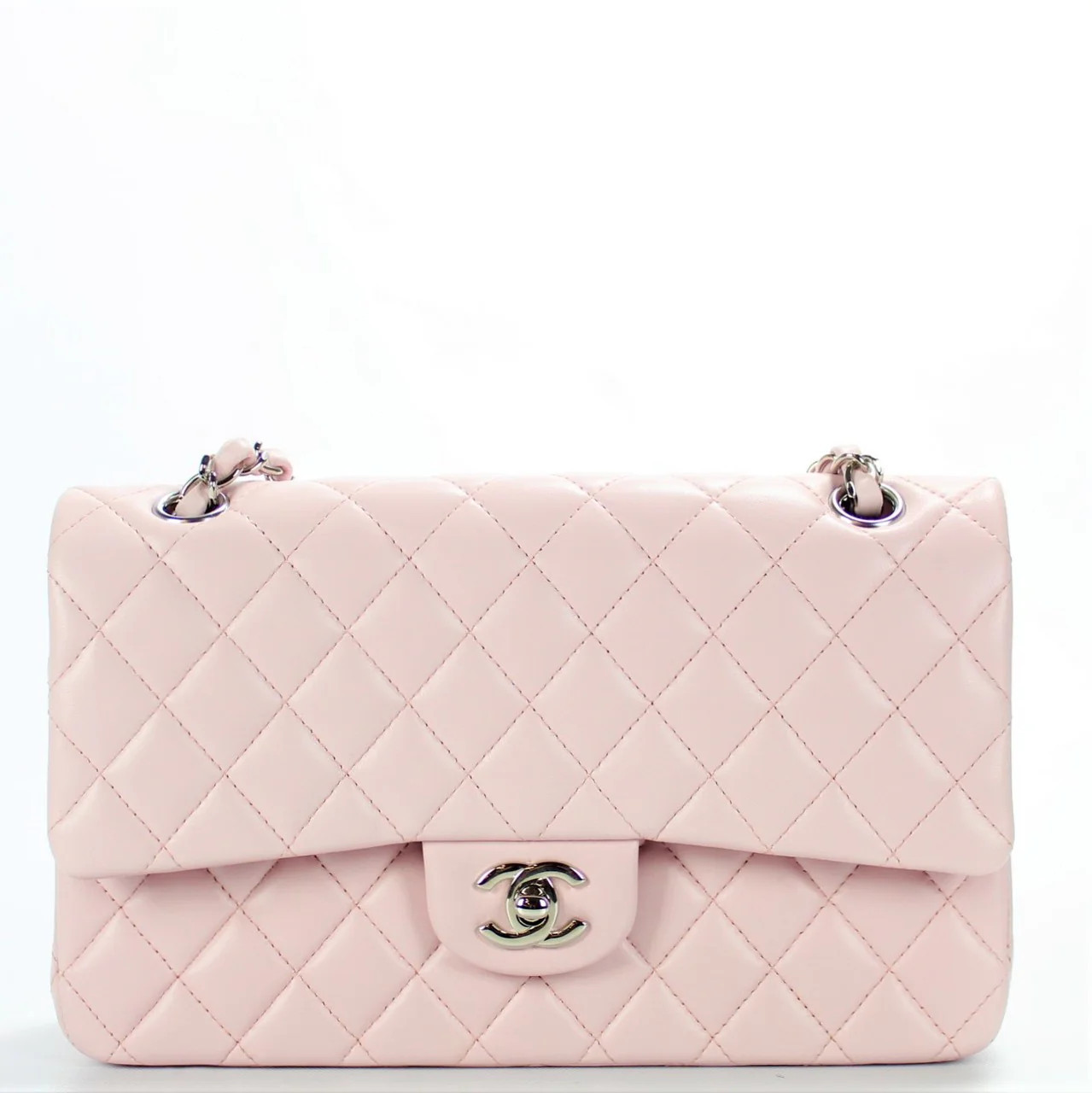 Classic Flap Medium Lambskin Light Pink | Keeks Designer Handbags