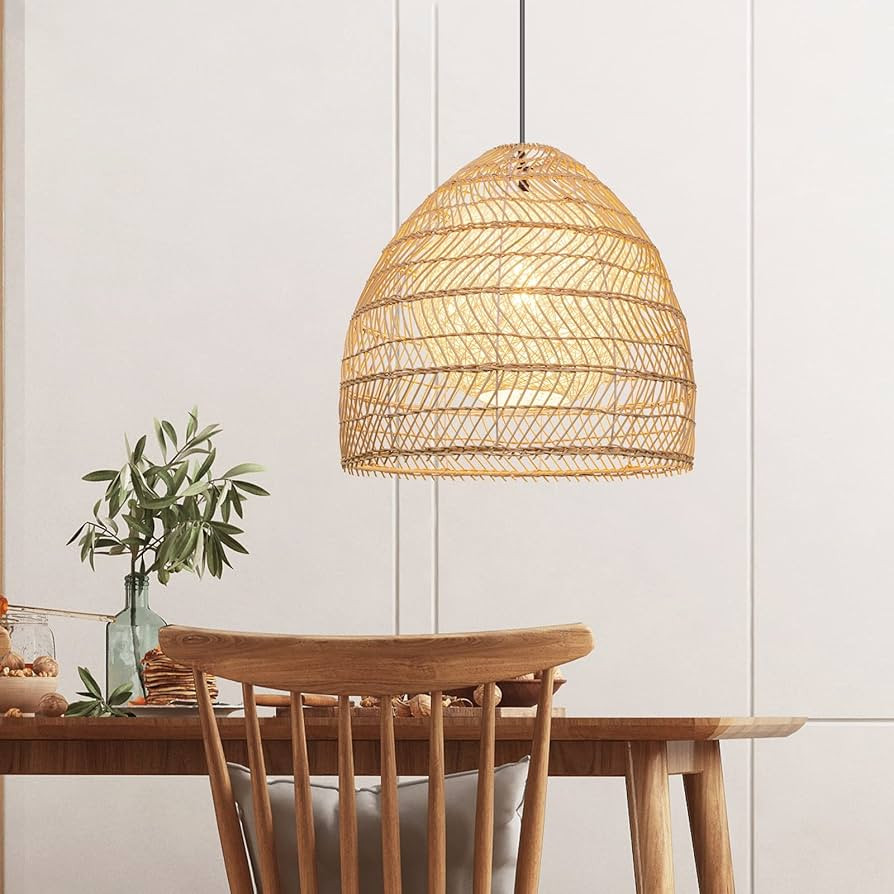Weaving Rattan Pendant Light for Kitchen Island, Arturesthome Wicker Chandelier, Handmade Woven H... | Amazon (US)