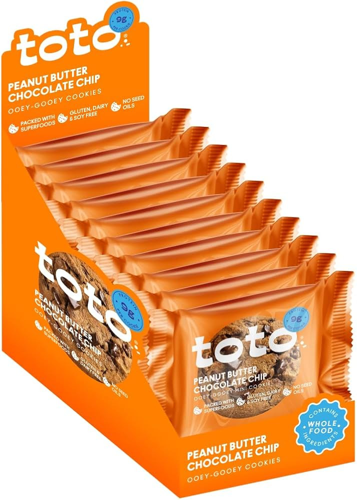 Toto's Peanut Butter Chocolate Chip Vegan Cookies: Gluten-Free High-Fiber Cookie with Plant-Based... | Amazon (US)