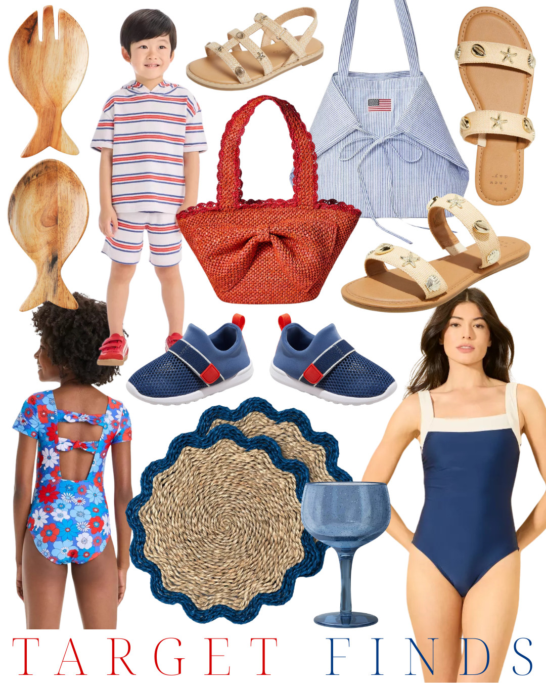 Red, white, and so ready for summer! ☀️🇺🇸 These Target Finds are packed with patriotic charm—from festive swimsuits and sandals to woven totes, striped sets, and stylish tabletop essentials. Perfect for backyard BBQs, beach days, and all your Memorial Day and 4th of July celebrations. Shop these affordable, family-friendly favorites now! #TargetStyle #TargetFinds #SummerReady #FourthOfJulyLooks #MemorialDayVibes #FamilyFashion #RedWhiteAndBlueStyle #CoastalDecor #PreppyStyle 

 
