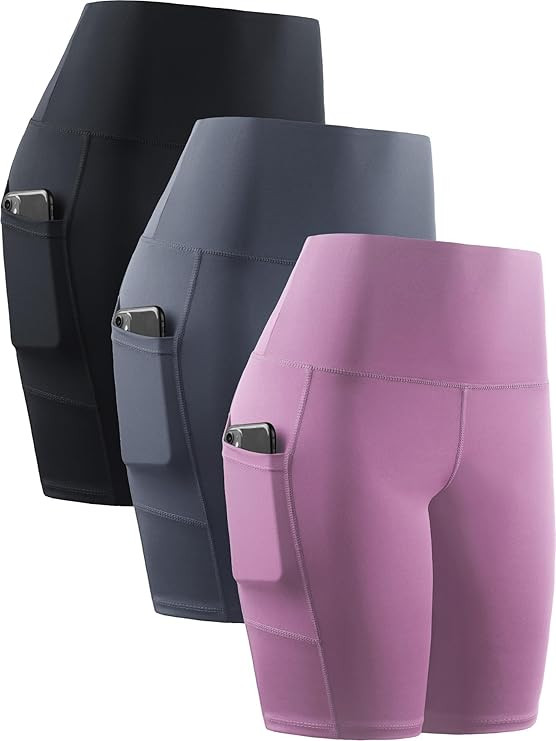 NELEUS Women's 8" Biker Shorts High Waist Tummy Control Workout Running Shorts for Gym Yoga | Amazon (US)