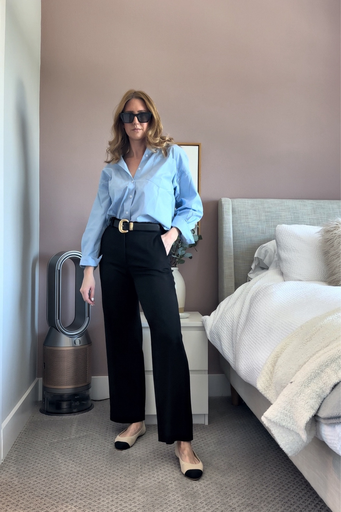 Business casual work outfit idea 

#trousers #button up #capsule #workfit 

#LTKfindsunder50 #LTKfindsunder100 #LTKstyletip