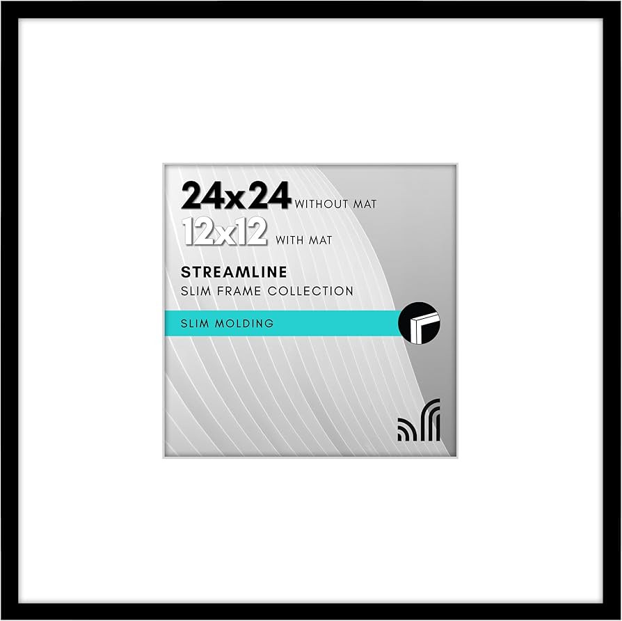Americanflat 24x24 Picture Frame with Polished Plexiglass - Use as 12x12 Frame with Mat or 24x24 ... | Amazon (US)