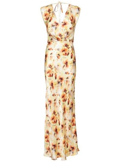 Bec + Bridge - Sunset floral viscose satin maxi dress - Ivory/Yewwlow | Luisaviaroma | Luisaviaroma