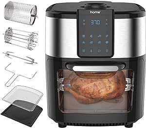 hOmeLabs 11.6 Quart XXL 8-in-1 Air Fryer Oven - Bake, Broil, Dehydrate and More - Complete Set of... | Amazon (US)