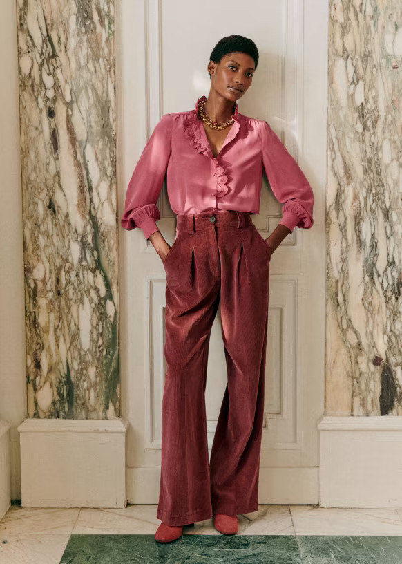 Chlo Shirt - Rosewood - Silk - Sézane | Sezane Paris