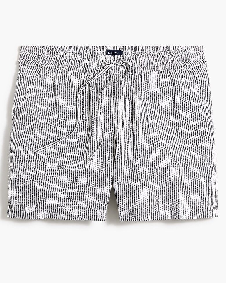 Striped linen-blend drawstring short | J.Crew Factory