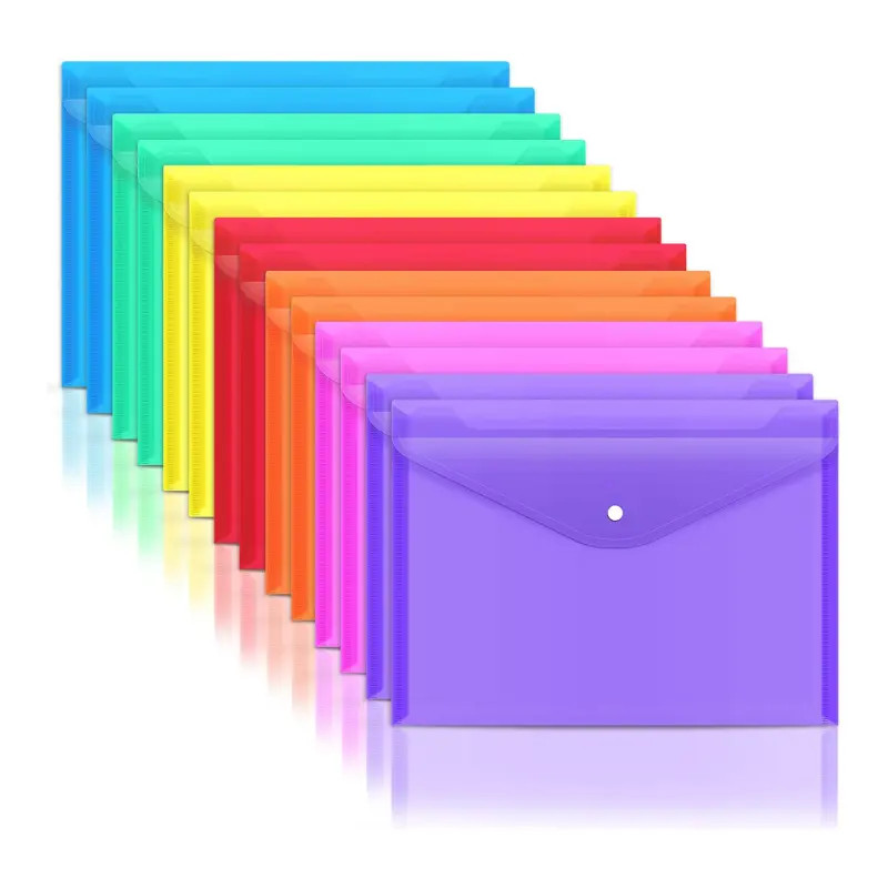 14 Pack Plastic Envelope Bags With Snap Button Clear Document Folders, Document Bags, Reusable Do... | Temu Affiliate Program