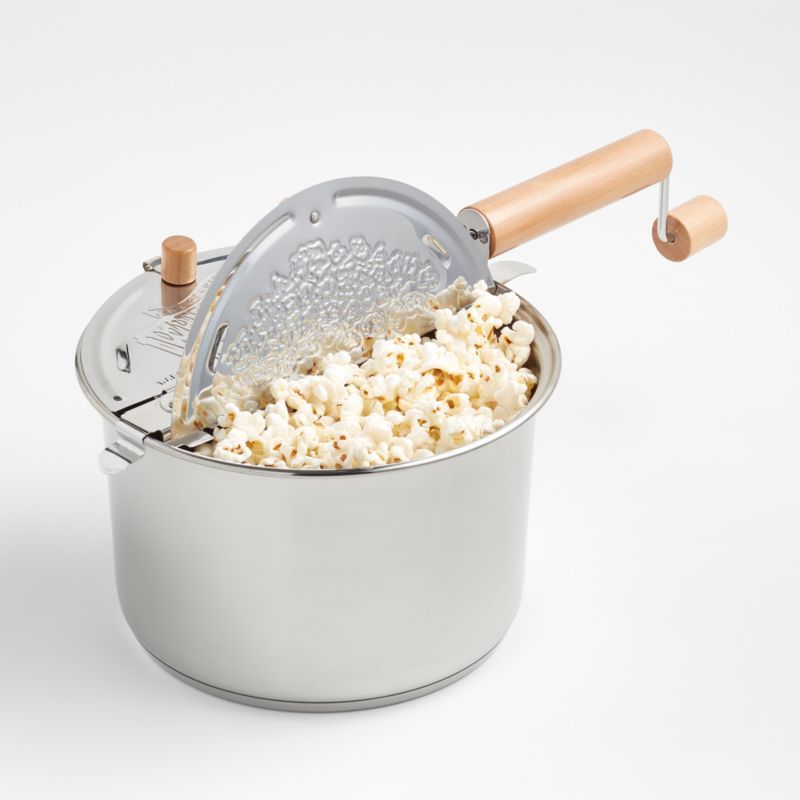 Stainless Steel 6-Qt. Stovetop Popcorn Popper + Reviews | Crate & Barrel | Crate & Barrel
