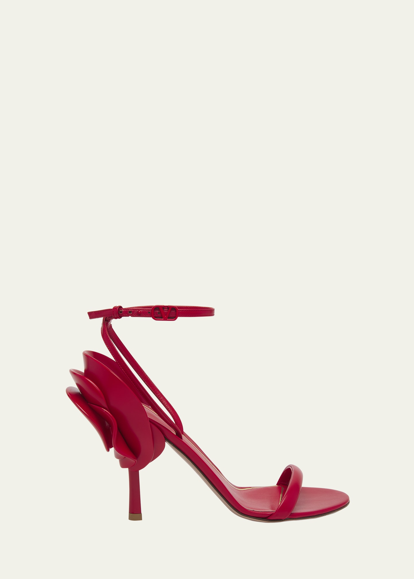 Valentino Garavani Rose Leather Ankle-Strap Sandals | Bergdorf Goodman
