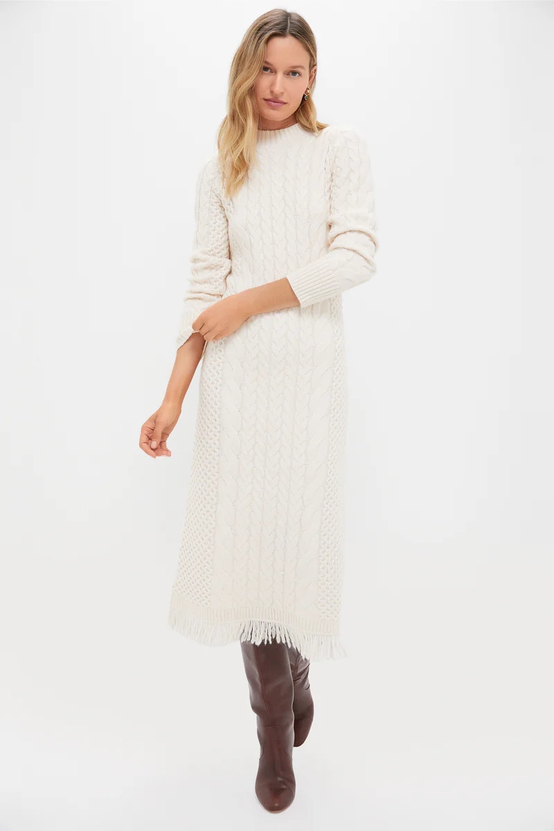 Cream Freya Fringe Sweater Dress | Tuckernuck (US)