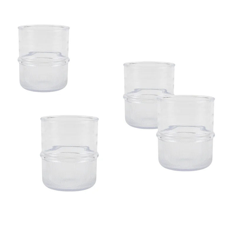 Better Homes & Gardens 4-Piece Clear Ribbed Tritan Short Tumbler Set | Walmart (US)