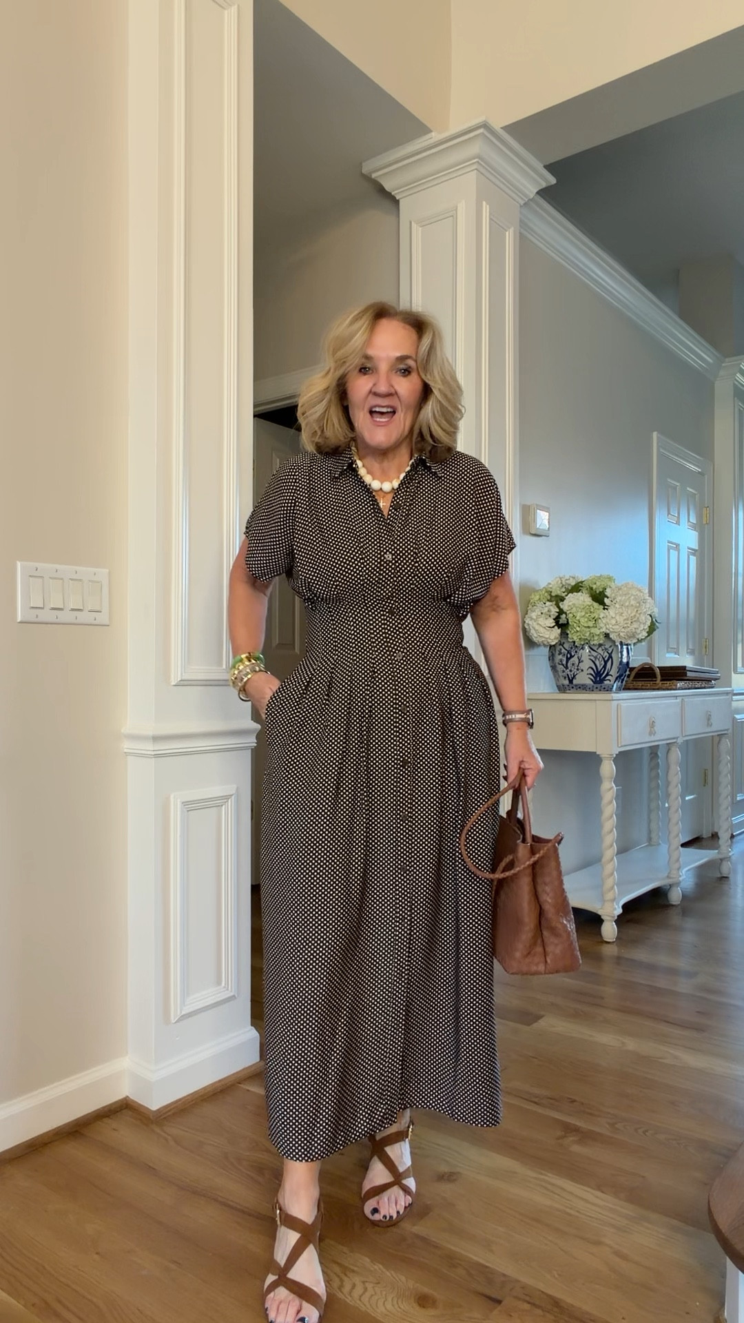 Love this dress! Top seller from the loft dress haul. I sized down to a small. Did not get the petite 
Get these sandals! Super comfy block heel 
Allie Bess bracelets 20% off code NANETTE20

#LTKSaleAlert #LTKWorkwear #LTKOver40