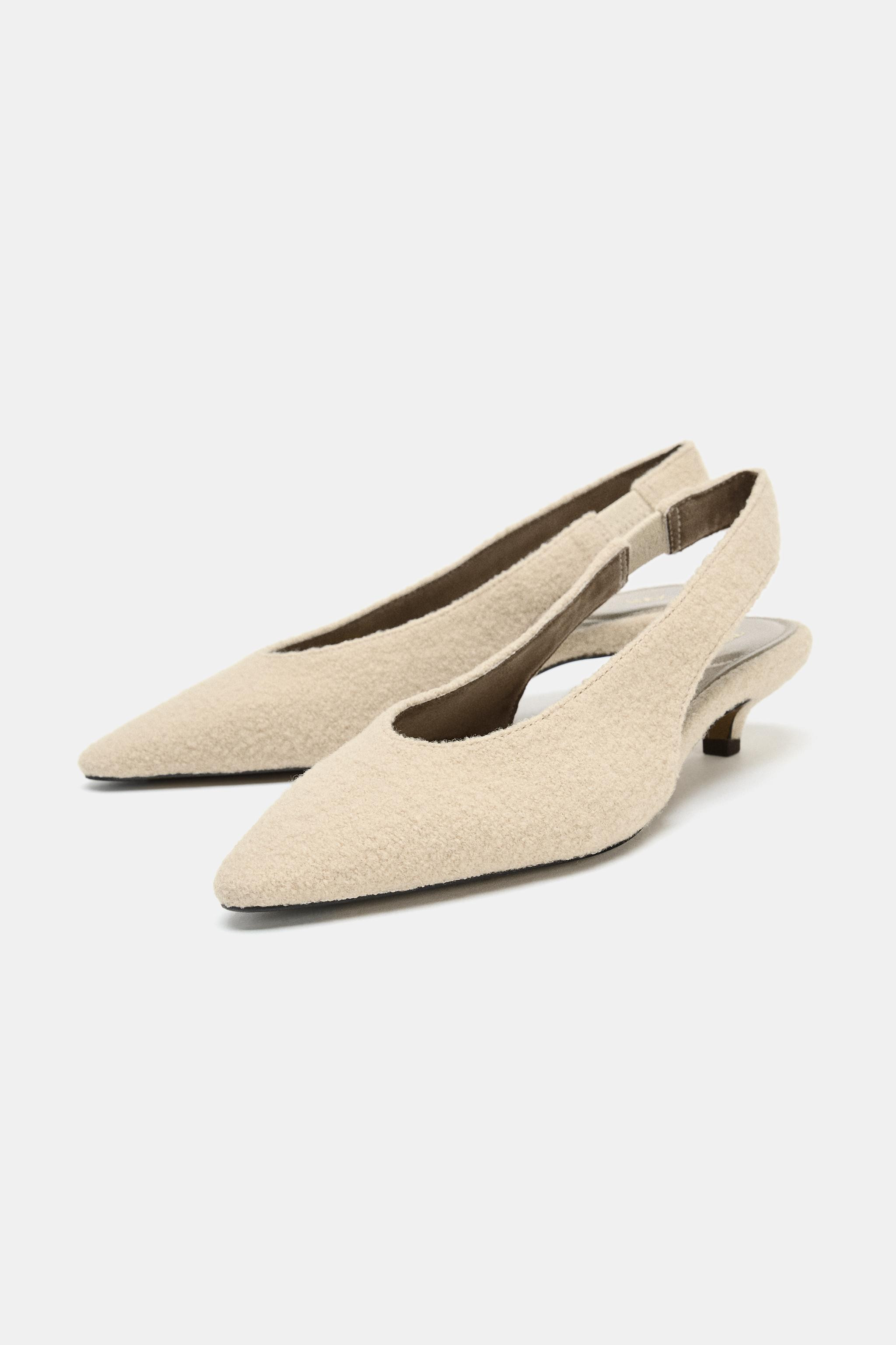 SHEARLING EFFECT SLINGBACK SHOES | Zara US