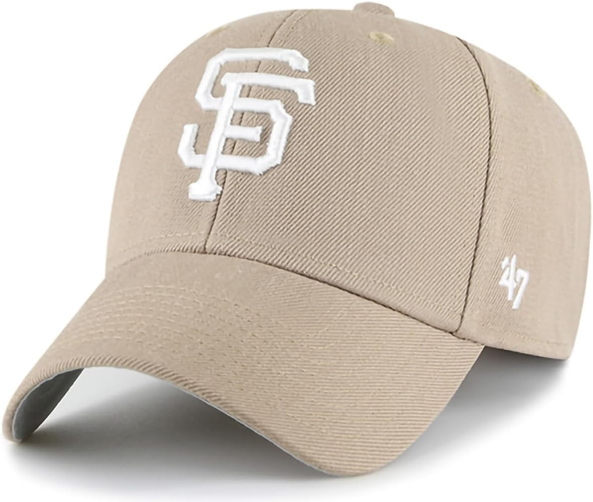 47 MLB Khaki White Primary Logo MVP Adjustable Hat, Adult One Size Fits All | Amazon (US)