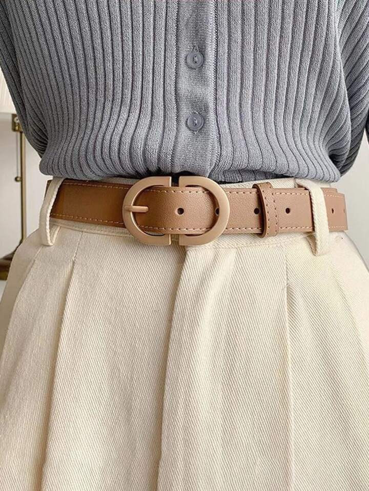 Round Buckle Belt,Women Belts Fashion Soft Artificial Leather Jeans Belts | SHEIN