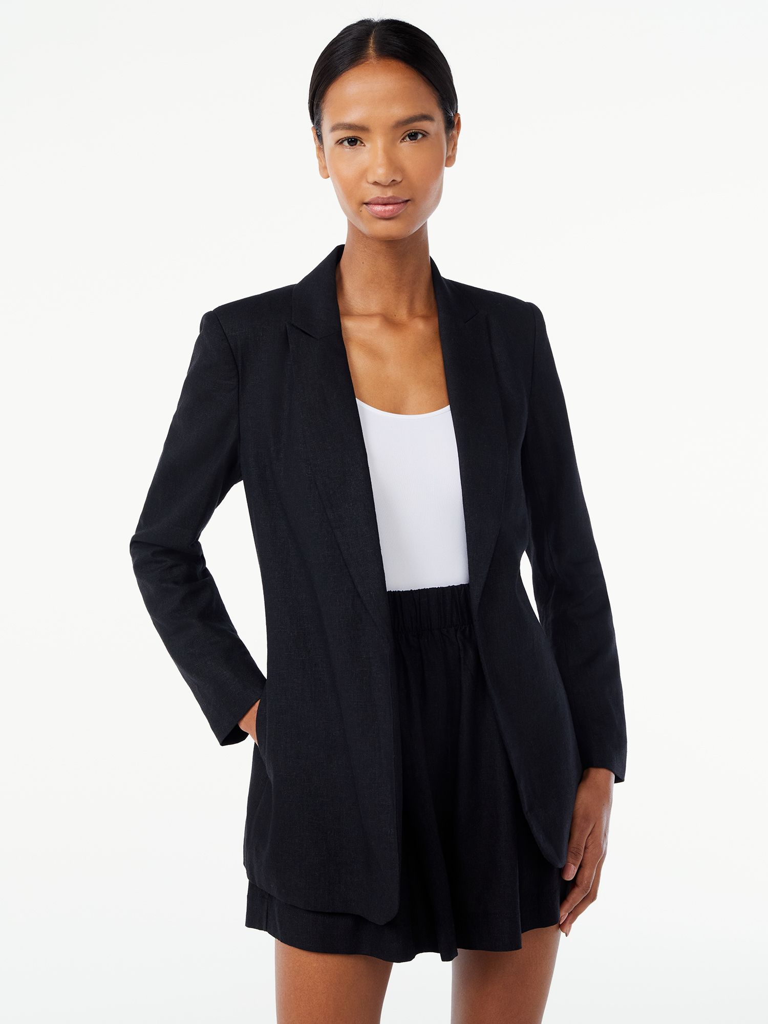 Scoop Women's Tie Waist Blazer - Walmart.com | Walmart (US)