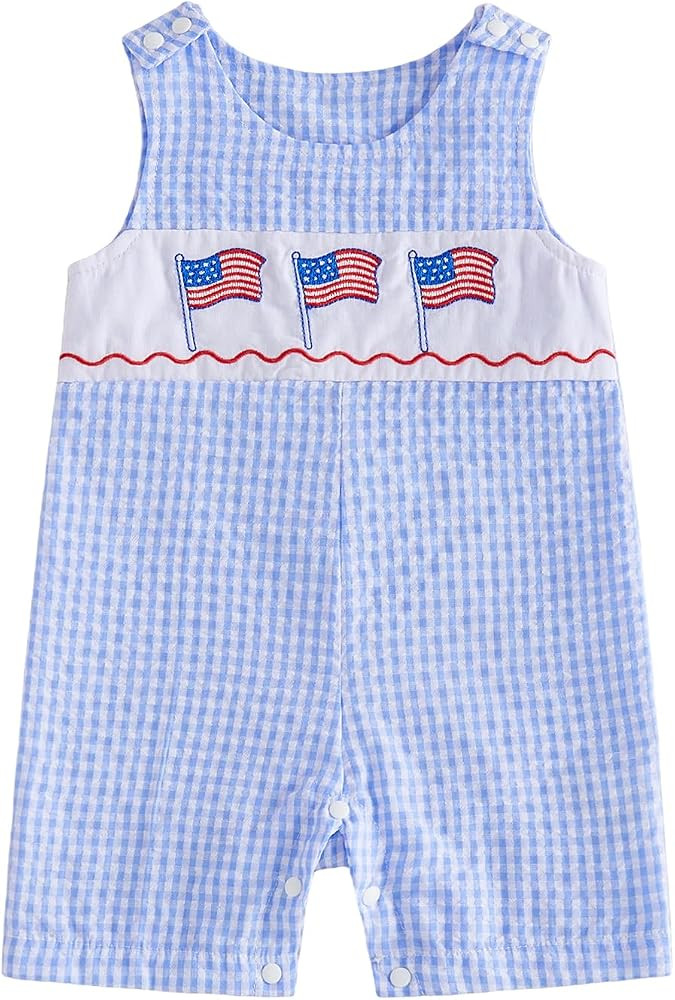 Baby Boy Halloween Outfit Newborn Pumpkin Ghost Sleeveless Romper Plaid Jumpsuit Overalls Thanksg... | Amazon (US)