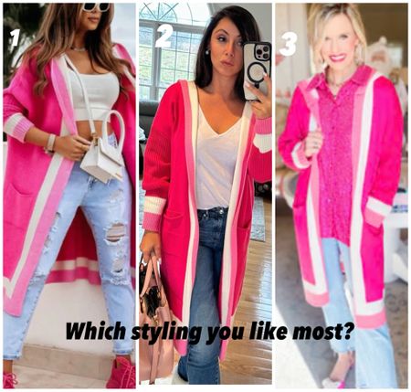 Which stylin do you like the most? #viralcardigan #founditonamazon #pinkoutfit #barbieera 

#LTKfindsunder50 #LTKfindsunder100 #LTKstyletip