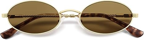 Retro Oval Cat Eye Sunglasses for Women Y2k Trendy Narrow 90s Sunnies Designer Sun Glasses AP3721 | Amazon (US)