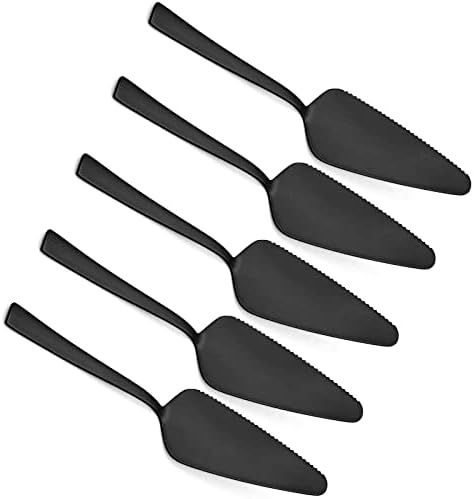 Matte Black Pie Server Set of 5, E-far 8.9 Inch Stainless Steel Cake Server Cutter for Pastry Cheese | Amazon (US)