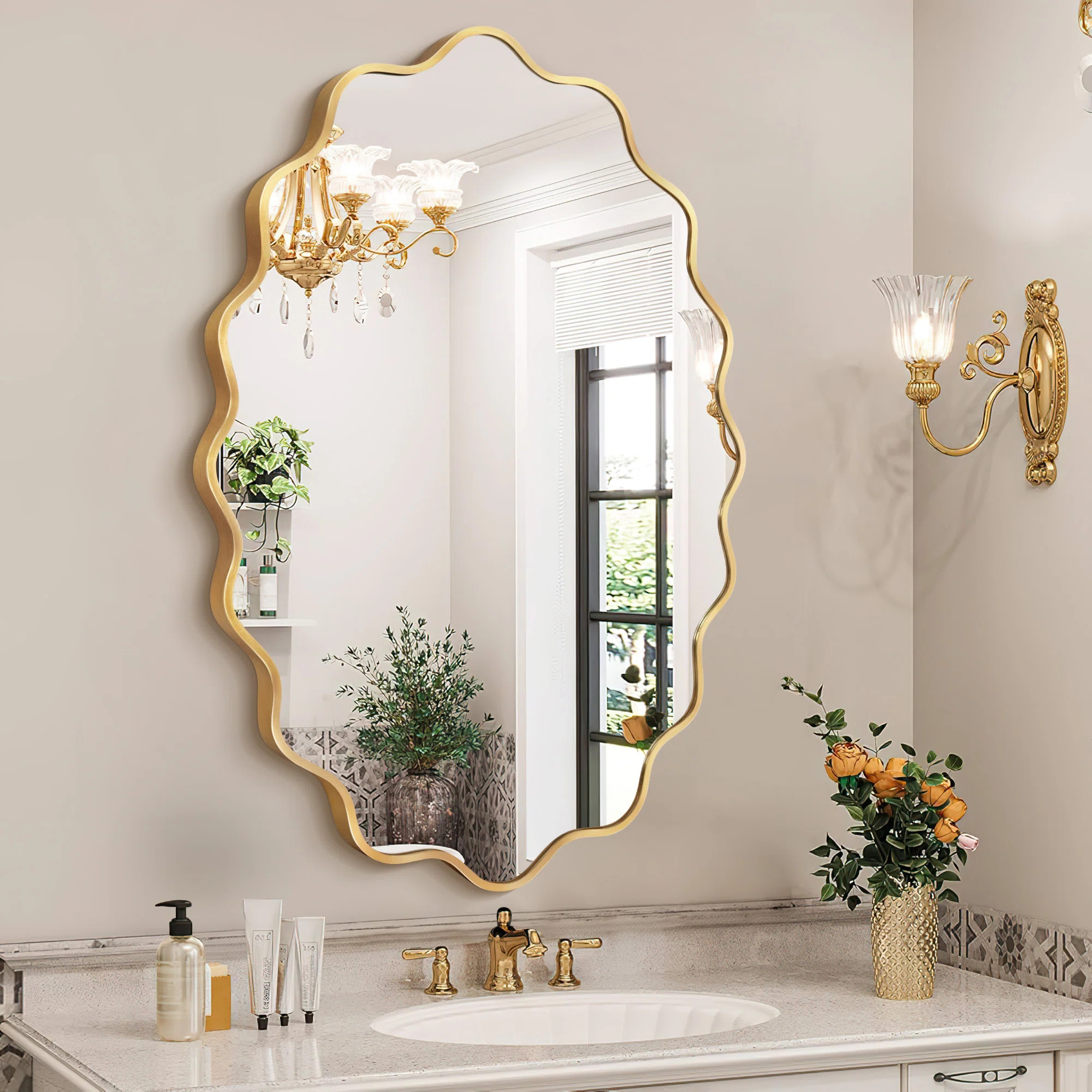 Scalloped Oval Metal Wall Mirror | Wayfair North America