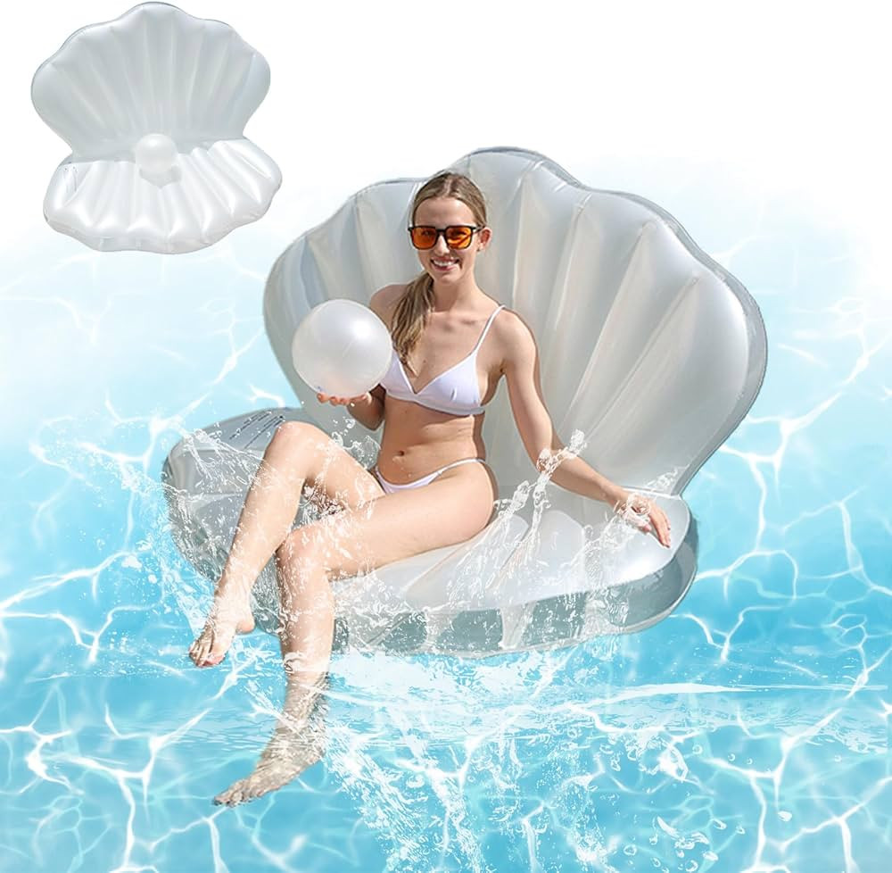 Inflatable Seashell Inflatable Pool Float, Inflatable Pool Float for Adults Kids, Summer Pool Par... | Amazon (US)