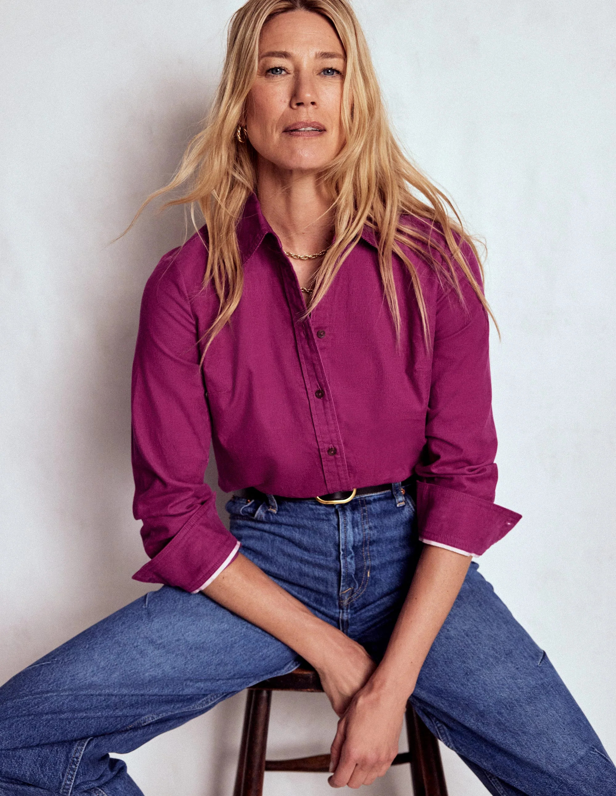 Sienna Cord Shirt-Rich Magenta | Boden (US)