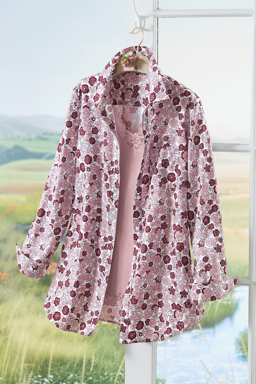 Bursts of Blooms Anytime No-Iron Tunic | Coldwater Creek