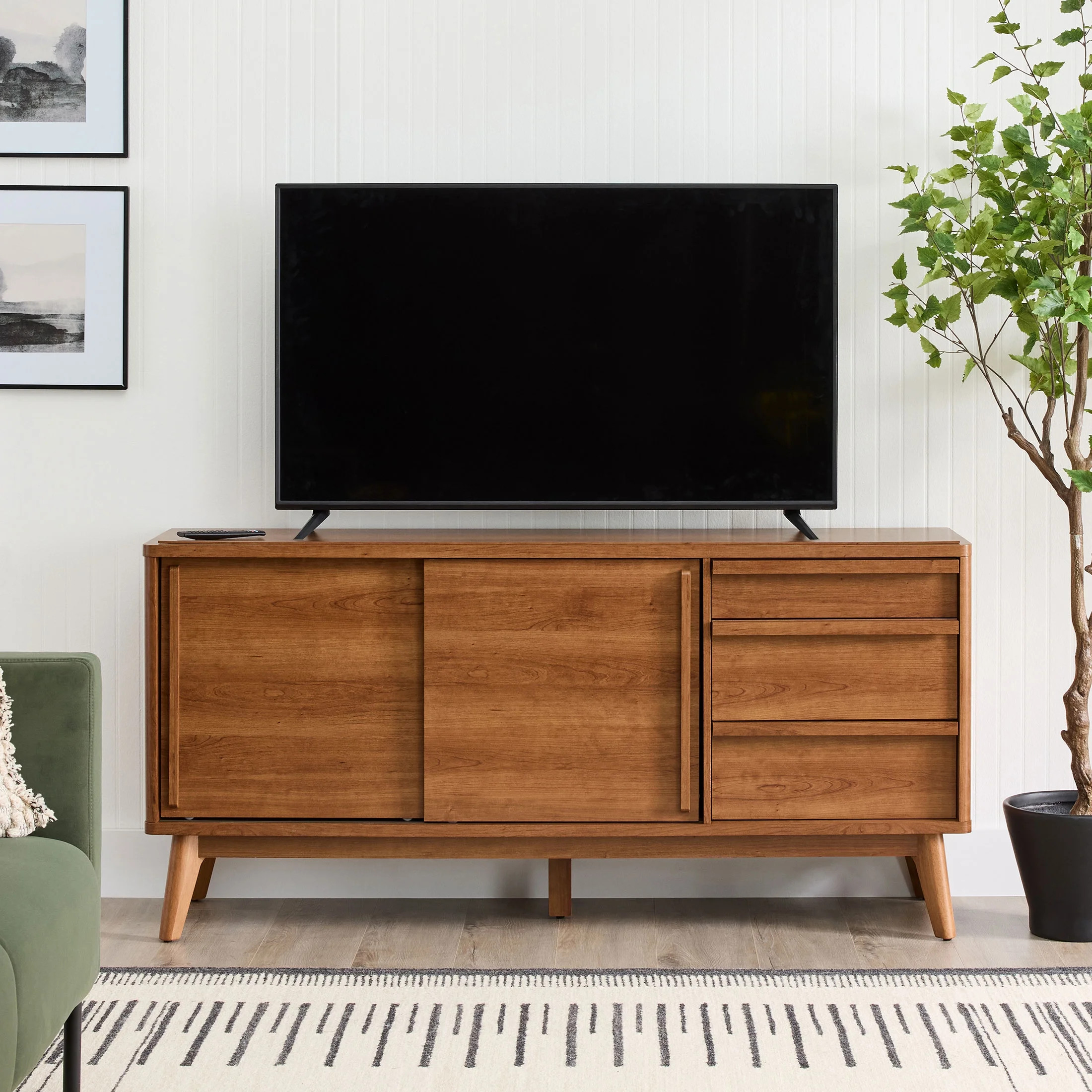 Better Homes & Gardens Greyson TV Stand for TVs up to 70”, Acorn Finish | Walmart (US)