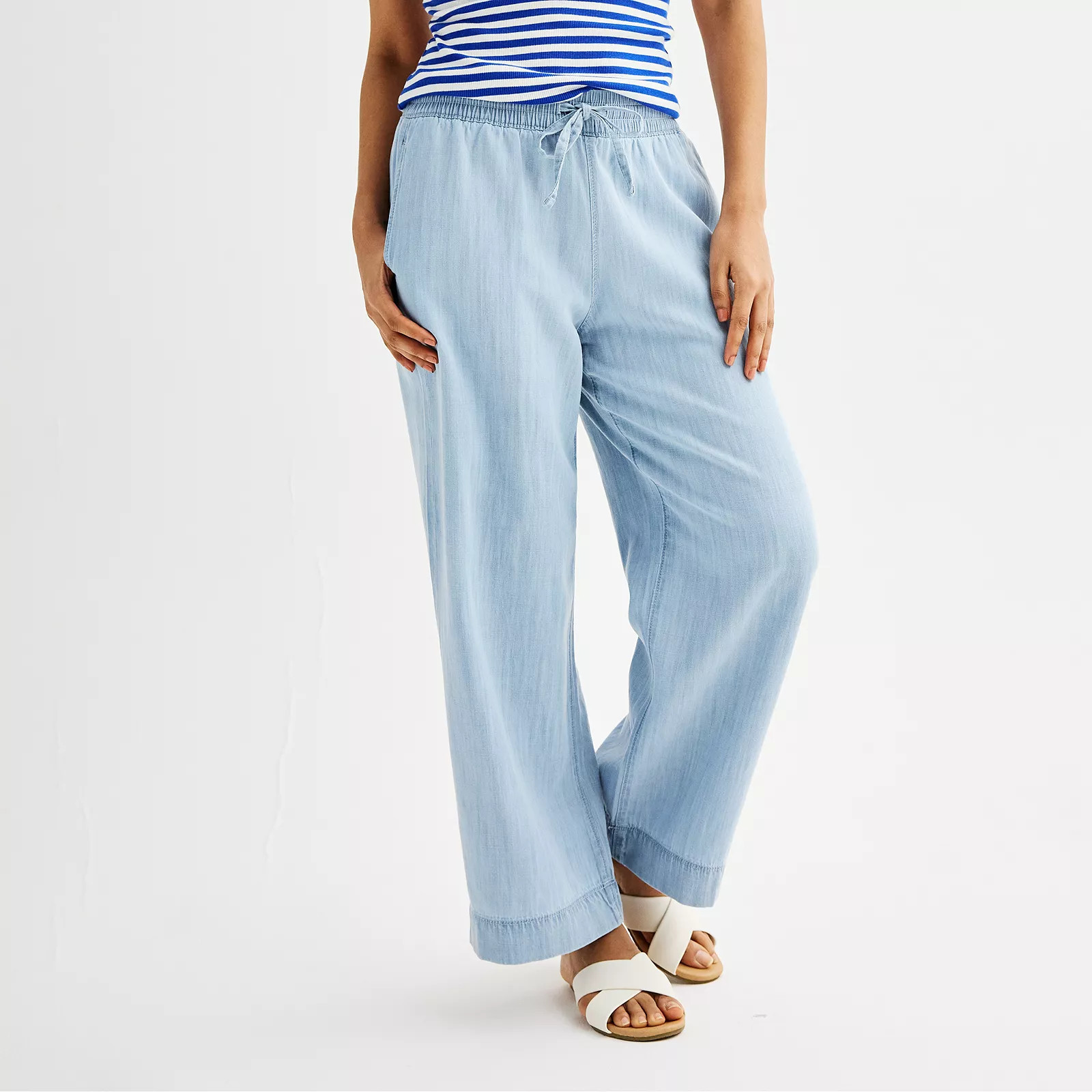 Women's Sonoma Goods For Life® Easy Wide-Leg Linen-Blend Pants | Kohl's