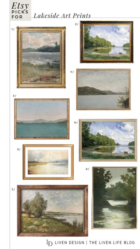 Etsy art print. Lakeside painting print. Vintage lake painting. Lake landscape painting print.  Home decor. Summer lake scene art. 

#LTKSeasonal #LTKhome #LTKfindsunder50