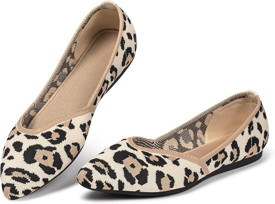 Frank Mully Womens Flat Shoes Classic Pointed Toe Flats Knitted Dress Shoes Soft Flats for Woman ... | Amazon (US)