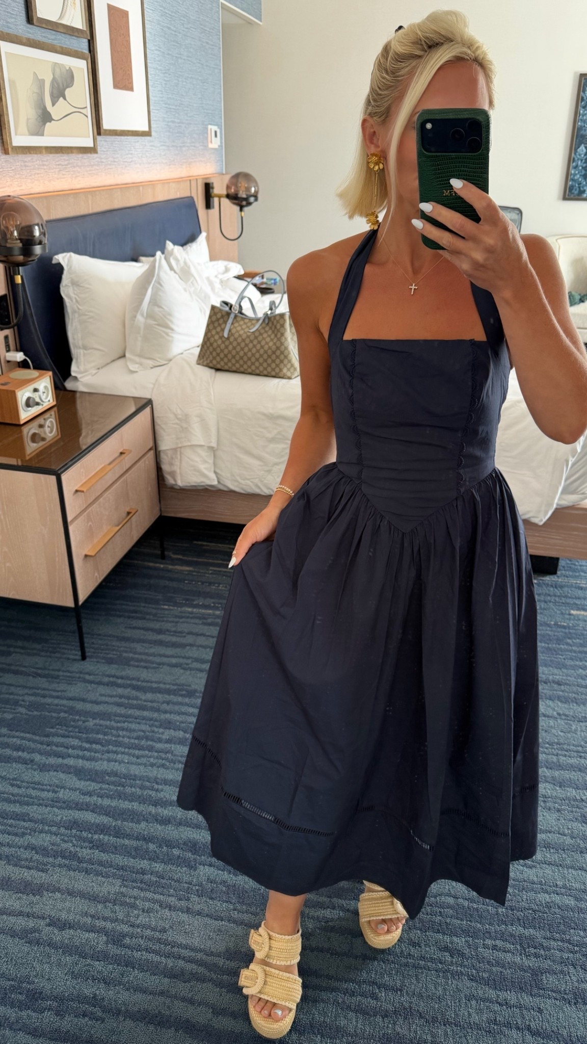Cutest navy halter midi — wearing size XS

#LTKmomlife #LTKootd #LTKPetite