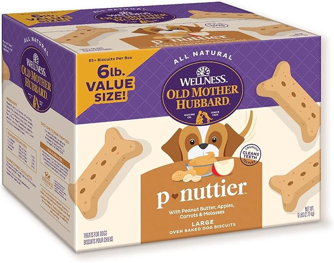 Old Mother Hubbard Wellness P-Nuttier Dog Biscuits, Natural, Training Treats, Peanut Butter Flavo... | Amazon (US)