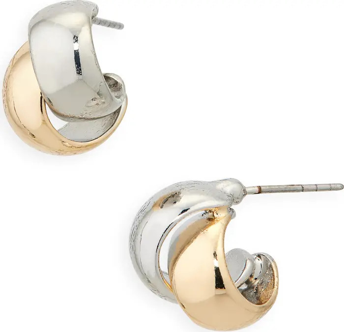 Nordstrom Wide Overlap Huggie Hoop Earrings | Nordstrom | Nordstrom