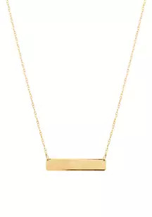 Bar Necklace on Cable Chain in 10K Yellow Gold | Belk