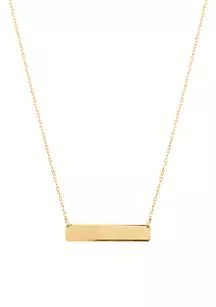 Bar Necklace on Cable Chain in 10K Yellow Gold | Belk