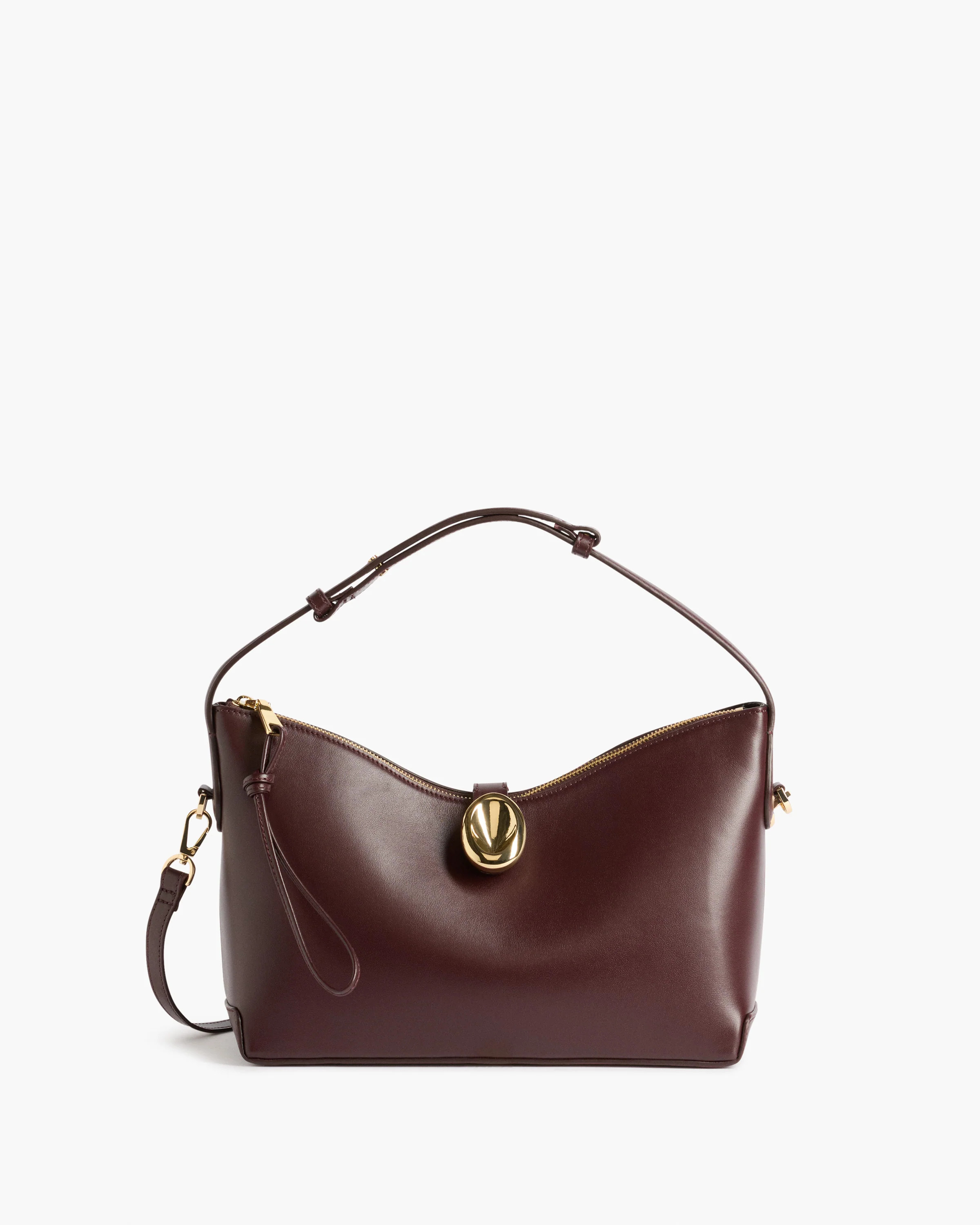 Gaia Ornament Handbag Leather Burgundy | Flattered