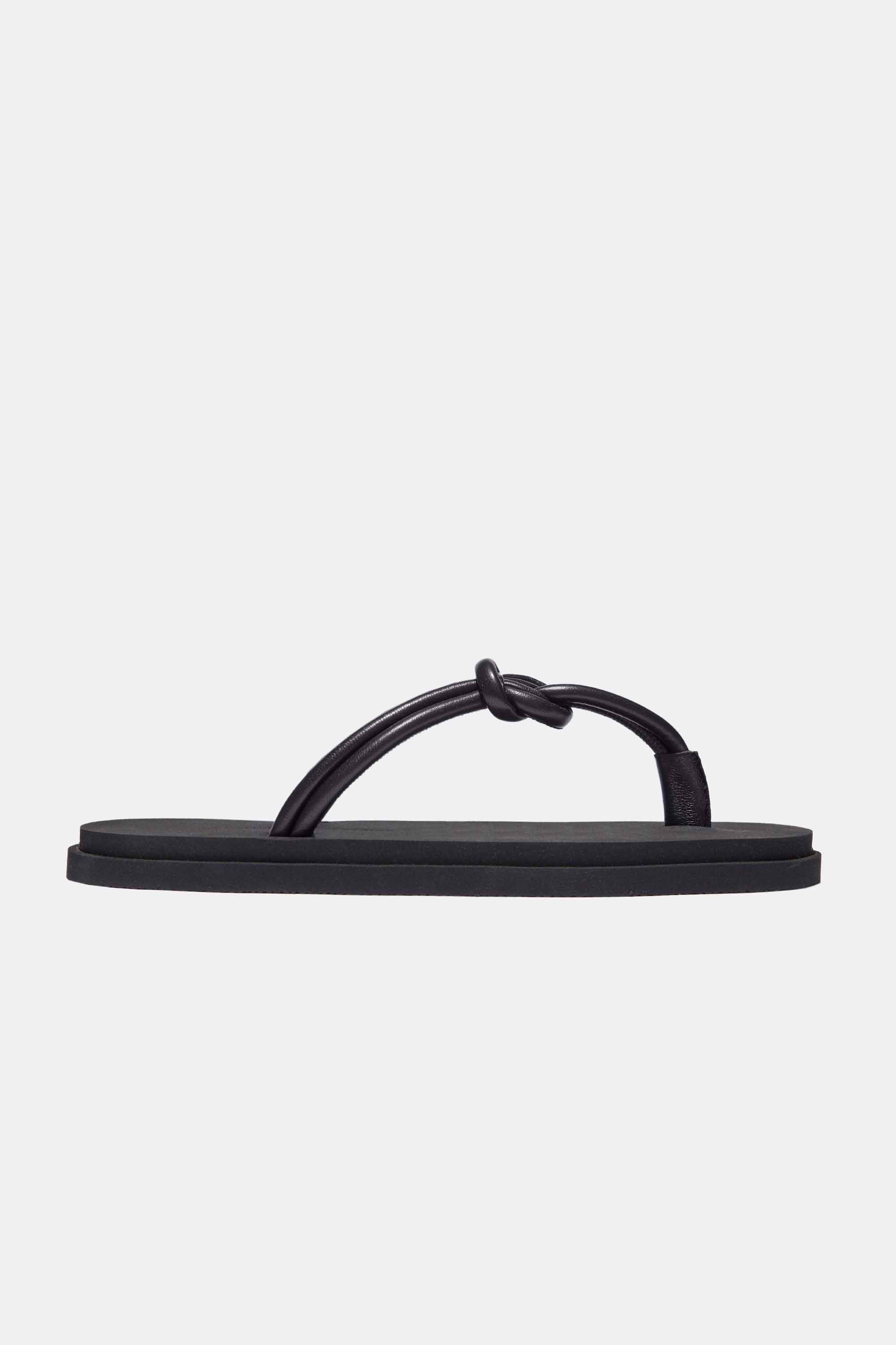 Knot Pool Slide in Black Nappa and Rubber | Emme Parsons