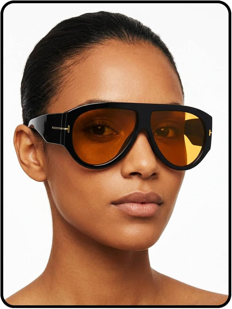 Woeoe Retro Aviator Sunglasses for Women & Men Oversized Square Frame Classic Vintage Trendy Sun ... | Amazon (US)
