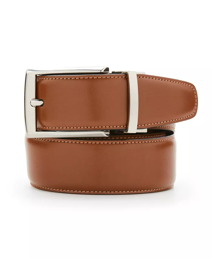 Perry Ellis Men's Tan Leather Reversible Belt | Macy's